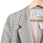 American Vintage Vintage Liz Claiborne Pink Green Cream Pastel Tweed Suit Jacket Coat M Photo 1