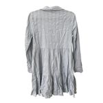 ZARA  Embroidered Shirt Mini‎ Dress Light Blue Small Photo 3