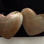 Mother of Pearl Heart Statement Clip On Earrings Pink Photo 0