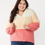 SO  Kohl’s Colorblock V Neck Slouchy Hoodie US S Photo 0