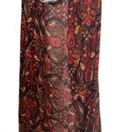 Paisley Print Open Front‎ Shawl Duster Lightweight Cover Up Red Size L Photo 3