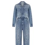 Nocturne Denim cargo jumpsuit Blue Size XS Photo 2
