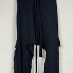 Ulla Johnson  Black Crepe Cargo Dropped Waist Jogger Sweatpants Womens 2 Goth Photo 1