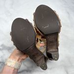 Jimmy Choo Chunky Platform Block Heel Studded O Ring Suede Leather Sandal Heels Photo 8