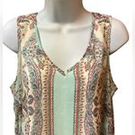 Live and let live  Womens Large Sleeveless  Boho Dress Chiffon Paisley Photo 1