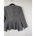 Max Mara Women Blazer Gray Tweed Full Zip Virgin Wool Silk Italian Jacket Size 2 Black Photo 9