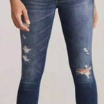 Abercrombie & Fitch Abercrombie Harper Ankle Distressed Skinny Jeans Dark Wash 26 Short Cut Off Hem Photo 0