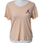 Love Tribe  Cherry Bomb Light Pink Retro T-Shirt Size Medium Retro Babydoll Tee Photo 0