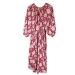 Alix Of Bohemia Tuesday Midi Dress Red Ruby Floral Cotton Size XS Photo 1