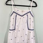 Fat Boy UK Women White Embroidered Adjustable Straps Tank Top Size 6 Photo 0