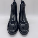 Sam Edelman Womens 6 Rain Boots Tinsley Black Patent Composition Leather Ankle Photo 2