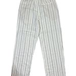 Old Navy  Size M Woman Extra High-Rise Taylor Wide-Leg Striped White Linen-Blend Photo 1