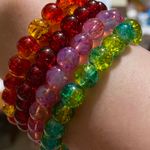 Set of 4 Stackable Glass Bead Bracelets Multiple Photo 2
