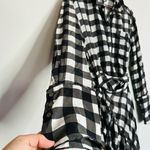 MARRISA WEBB Women's Black & White Gingham Plaid Wrap Midi Dress Size Medium Photo 11