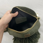 TSD12 Suede Leather Pompom Circle Crossbody Bag in Green Retail $373 Photo 6