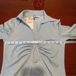 ZARA Sparkle Ruched Button Front Cutout Long Sleeve Blouse Top Light Blue Sz S Photo 9