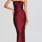 retrofete Keaton Silk Strapless Dress Cabernet Womens Size XS Red Photo 3