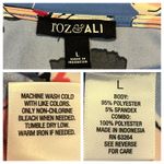 Roz & Ali  Dressbarn Top Ruffle Sleeve Scoop Neck Blue Floral Women’s Size Large Photo 9