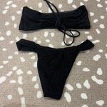 Blackbough  Swim Bikini Set Jaguar Roselle roses cheeky ruched bottoms halter top Photo 4