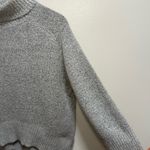 Double Zero Scandi Oversized loose fit leggings friendly light gray turtleneck knit sweater Photo 4