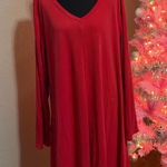 Fresh Produce  Red Ribbed Long Sleeve Dress Size XL.  Photo 0