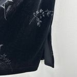 Wrapper Y2K 90s Black Velvet Floral Embroidered Mini Skirt Girly Grunge Goth Photo 2