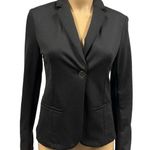 La Bijou Black Tee Stretch Fabric One Button Faux Pocket Blazer Jacket Womens S Photo 0