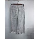 Theory  Linen Wide Leg Cropped Pant Pull-On Striped Minimalist Women's Petite P Photo 6