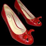 Life Stride  red re vamped for Halloween sparkling twisted horned devil heels. Photo 1