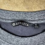 Athleta  Coaster Luxe‎ Sweatshirt Women’s M Gray Long Sleeve Split Hem Thumbholes Photo 5