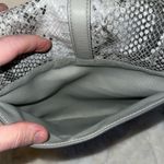 Nordstrom Genuine Leather Crossbody Saddle Bag Gray w Snakeskin Print Purse Photo 9