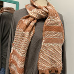 Simply Noelle Knit Scarf in Cider and White Photo 0