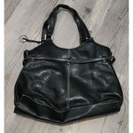 The Sak  Pebbled Leather Contrast Stitch Gingham Lining Shoulder‎ Handbag Black Photo 1