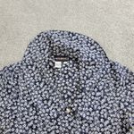 Notations Womens Shirt 8 Blue White Floral Pearl Button Short Sleeve Collared Photo 7