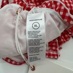 Good American  Lattice Edge Bikini Top In Grenadine Gingham Size XL NWT Photo 4