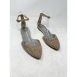 Brian Atwood Sandal Ankle Strap Flats 8 38.5 Leather Pointed Toe Shoes Cutout Photo 2