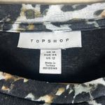 Topshop  Midi Dress Womens 12 Black Tortoiseshell Long Sleeve Mesh Y2K Artsy Edgy Photo 6