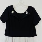 Belle Sky  Two Tone Flowy Blouse Medium Black White Photo 8