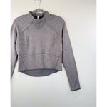 Lululemon Womens Top Gray Hill And Valley Mock Neck Cropped Long Sleeve Size 6 Photo 5