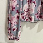 Brea Canyon Blue & Pink Floral Mesh Long Sleeve Top Size Large Photo 4