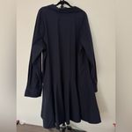 English Factory  Collar Flare Skirt Dress Navy Blue Long Sleeve Dress 2X Photo 11