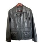 Style & Co black leather jacket size medium like new Photo 0