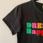 Farm Rio Black "Dress In Happiness" Colorful Graphic T-Shirt Women's size Small Photo 3