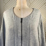 Anthropologie ‎ Pure + Good Zip Sweatshirt Jacket Terry Cotton Gray Size Large Photo 1