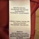 NWT Taylor Size 2/XS Strappy Red Orange Cowlneck Velvet Midi Dress Photo 10