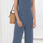& Other Stories & OTHER STORIES Women's Blue & White Floral Print Relaxed Jumpsuit Size 8 Photo 0