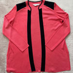 Misook  Open Front Contrast Cardigan‎ Melon & Black Size Xsmall Photo 0