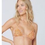 l*space L* Brittany Triangle Bikini Top in Wild Bunch Orange Size Small NWT Photo 0
