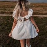 White ruffle sleeve dress Photo 0