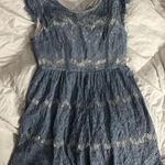 Forever 21  LG blue Lacey Creme A line Secretary dress Photo 0
